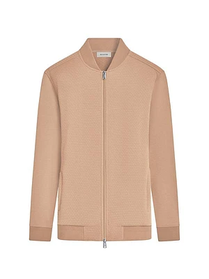 Textured Knit Bomber Jacket