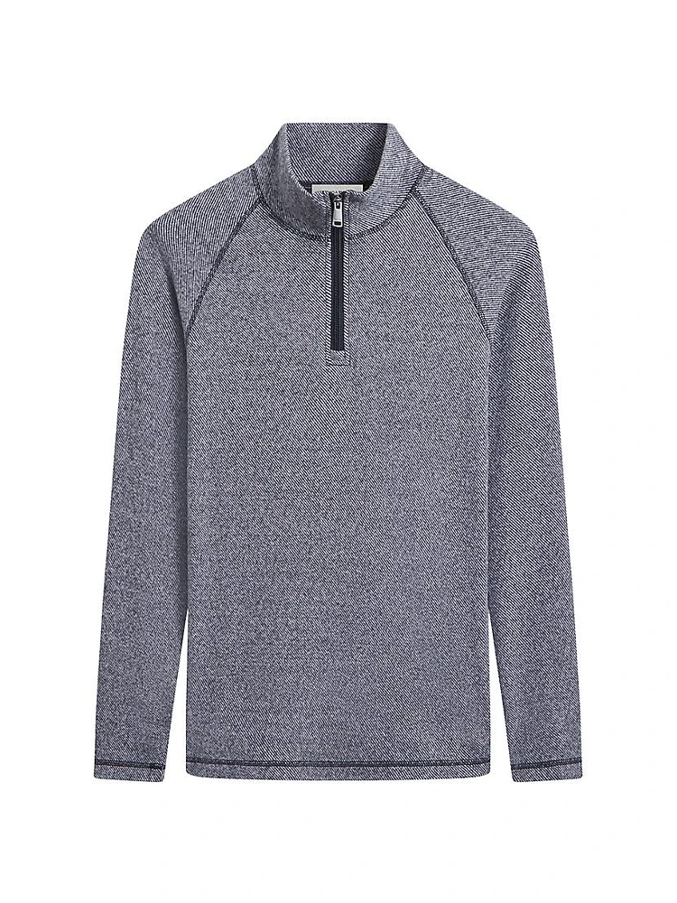Knit Quarter-Zip Cotton-Blend Sweater