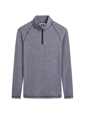 Knit Quarter-Zip Cotton-Blend Sweater