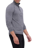 Knit Quarter-Zip Cotton-Blend Sweater
