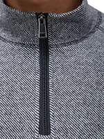 Knit Quarter-Zip Cotton-Blend Sweater
