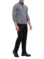 Knit Quarter-Zip Cotton-Blend Sweater
