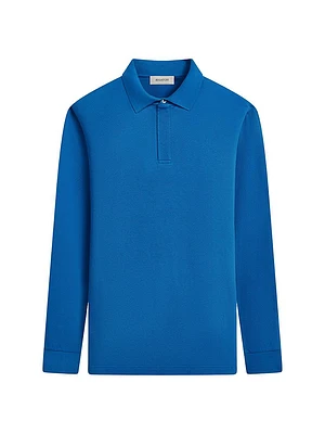 Stretch Cotton Three-Button Polo Shirt