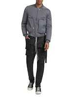 Coated Denim Drawstring Cargo Jeans