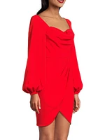 Tonja Draped Knee-Length Dress