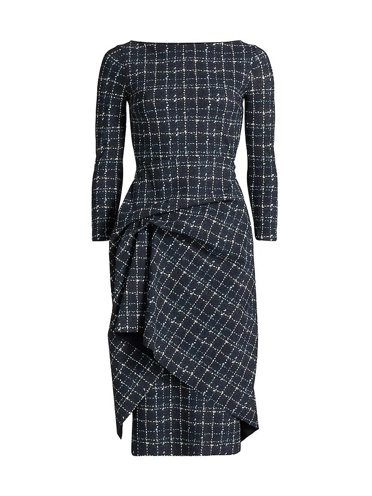 Alula Check Knotted Sheath Dress