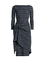 Alula Check Knotted Sheath Dress