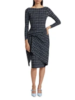 Alula Check Knotted Sheath Dress