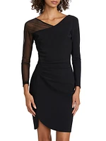 Pumina Illusion-Sleeve Cocktail Dress