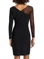 Pumina Illusion-Sleeve Cocktail Dress