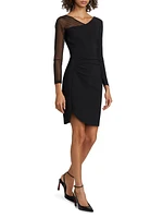 Pumina Illusion-Sleeve Cocktail Dress