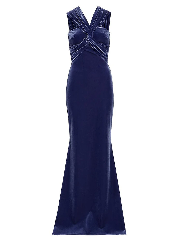 Datai Velvet V-Neck Gown