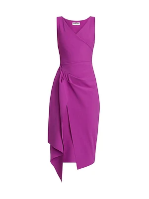 Ellia Draped V-Neck Cocktail Dress