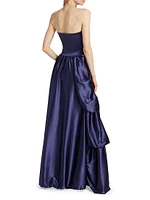 Docces Satin Strapless High-Low Gown