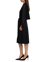 Everett Satin Crêpe Cape Dress