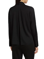 Leni Stretch Silk Tieneck Blouse