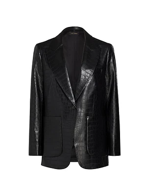 Rein Crocodile-Embossed Jacket