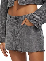 Hotfix Denim Miniskirt