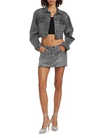 Hotfix Denim Miniskirt