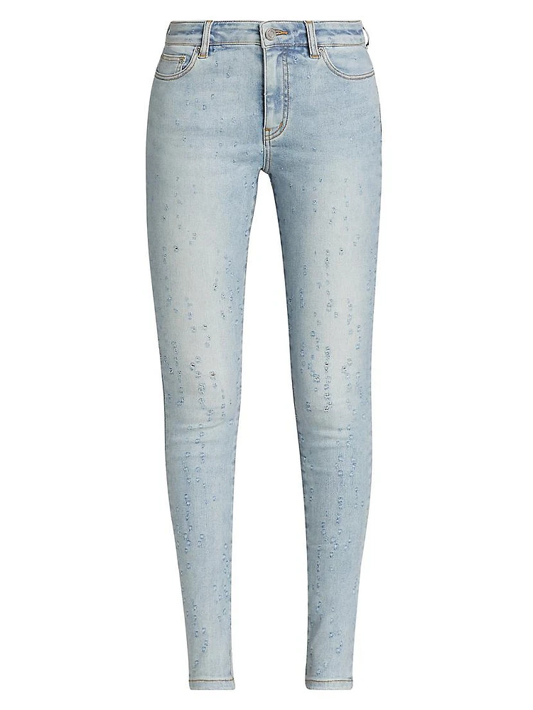 Mid-Rise Coated Skinny Jeans