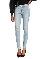 Mid-Rise Coated Skinny Jeans