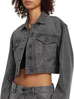 Embellished Denim Crop Jacket