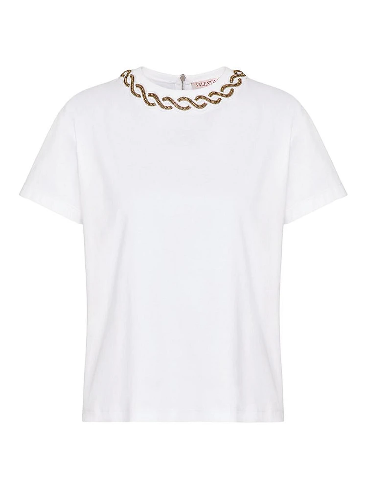 Embroidered Cotton Jersey T-Shirt