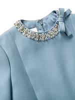 Embroidered Crepe Couture Short Dress