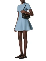 Embroidered Crepe Couture Short Dress
