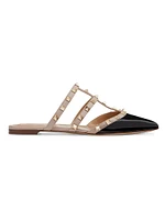 Rockstud Patent-Leather Mules