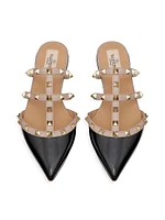 Rockstud Patent-Leather Mules