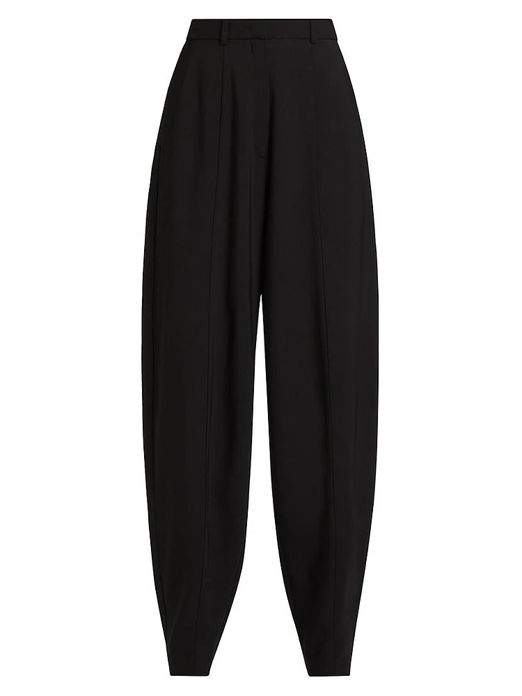 Pleated Tapered-Leg Pants