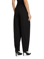 Pleated Tapered-Leg Pants