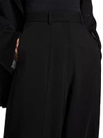 Pleated Tapered-Leg Pants