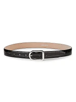 Mija Croc-Embossed Patent Leather Belt