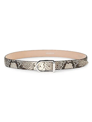 Mija Snake-Embossed Leather Belt