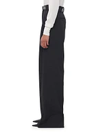 Pleated Wool Twill Trousers