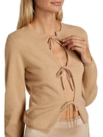 Cashmere Tie-Front Cardigan