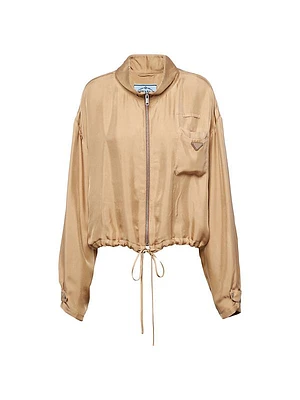 Silk Twill Blouson Jacket