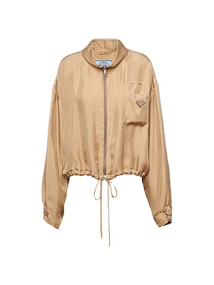 Silk Twill Blouson Jacket