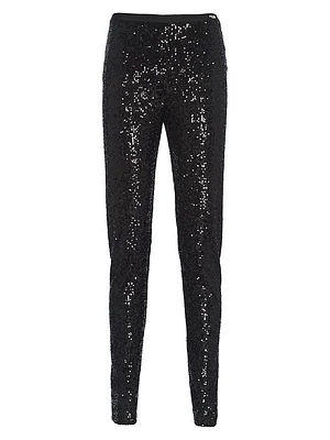 Sequined Stretch Pants