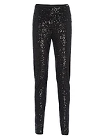 Sequined Stretch Pants