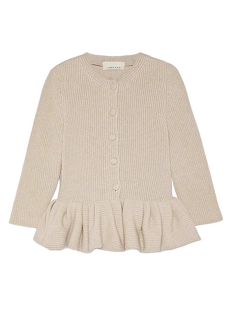 Peplum Cashmere Cardigan