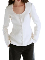 Amber Bouclé Wool-Blend Top