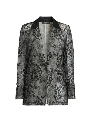 Ari Flocked Chantilly Lace Blazer