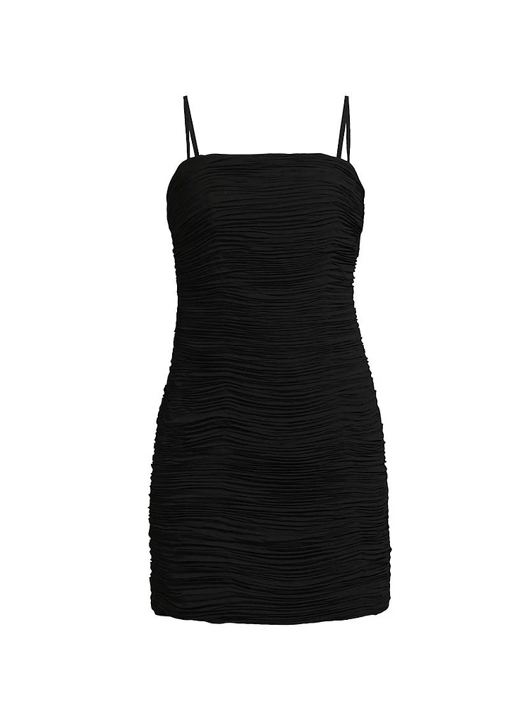 Elettra Plisse Sleeveless Minidress