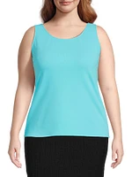 Plus Stretch Crepe Scoopneck Tank Top