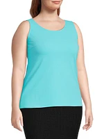 Plus Stretch Crepe Scoopneck Tank Top