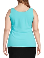 Plus Stretch Crepe Scoopneck Tank Top