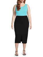 Plus Stretch Crepe Scoopneck Tank Top